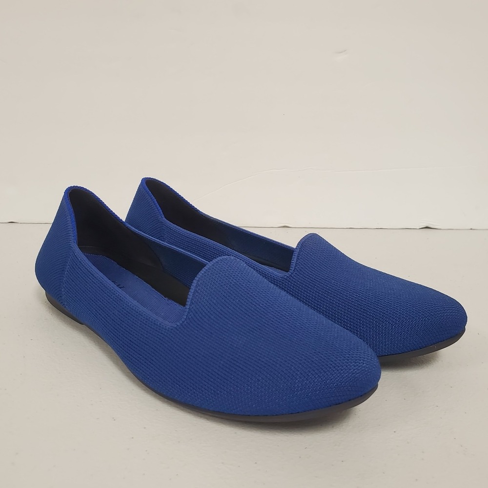 Rothy Womens Almond Toe Loafer Knit Flats Size 8.5 Blue Fisherman Nautical Work - Picture 1 of 13
